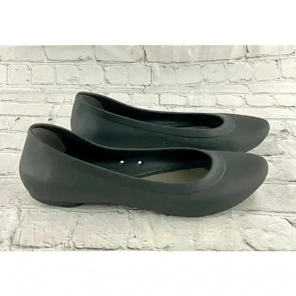 CROCS Gray‎ Flats Iconic Comforts Slip On Shoes Sz 9 - Picture 3 of 9